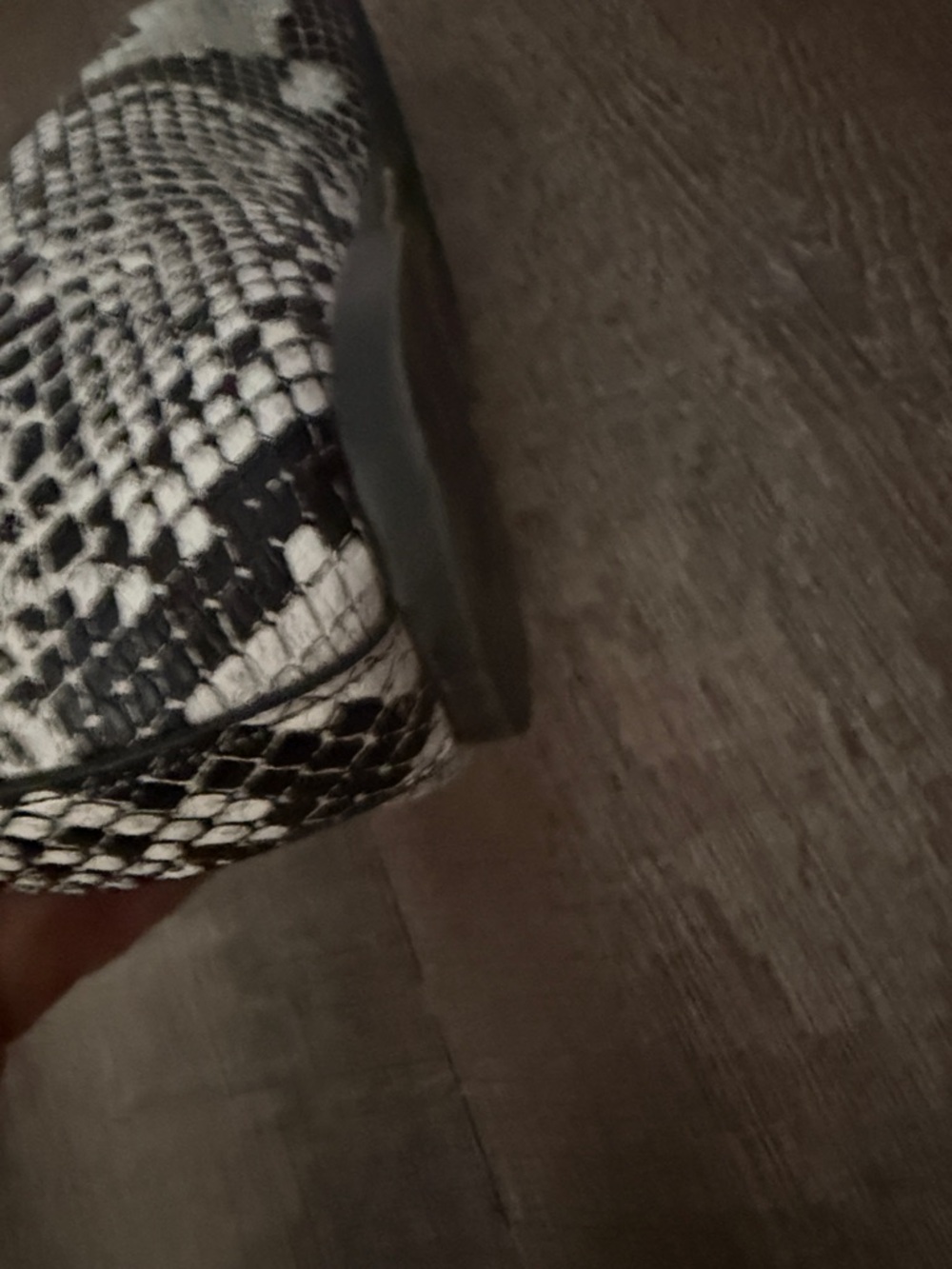 Lulu's Black & White Snake-Print Pointed Toe Flats - Picture 2 of 3